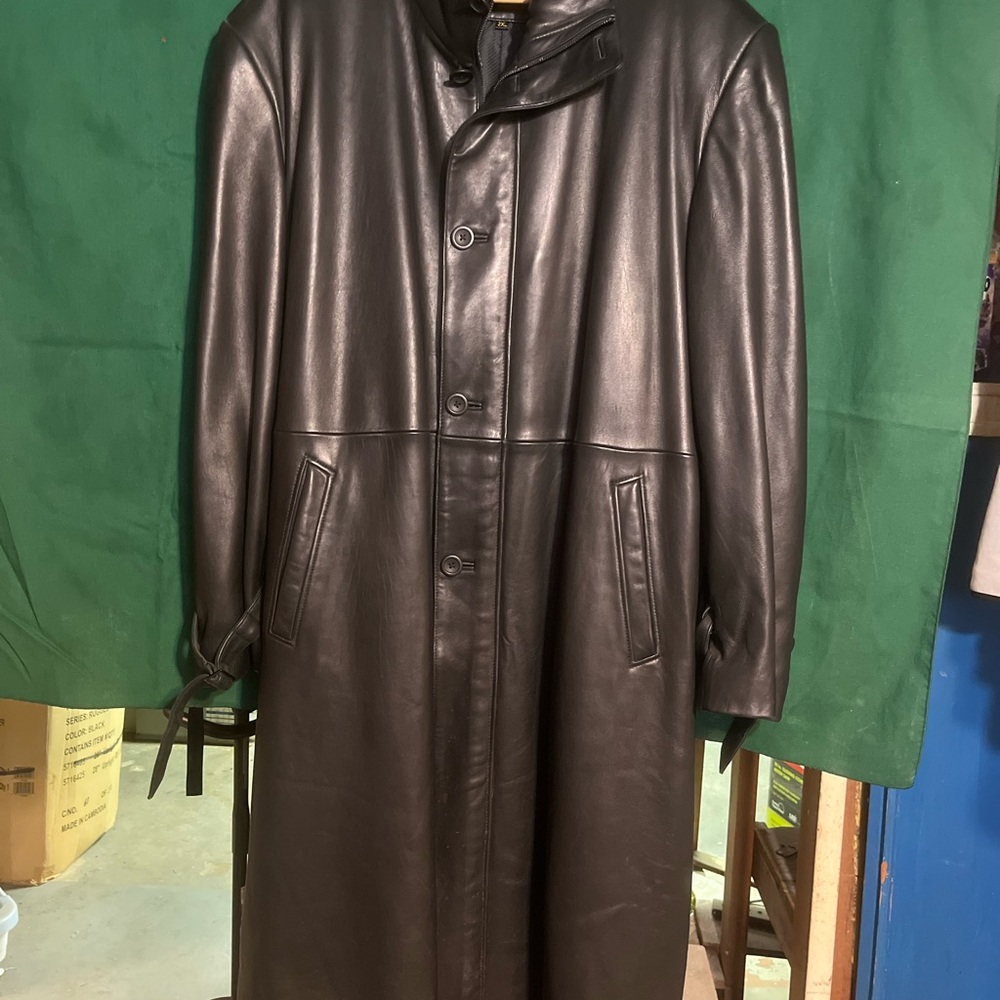 Men's Black Leather Coat